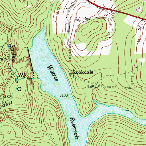 Topographic Map of Rockdale, PA