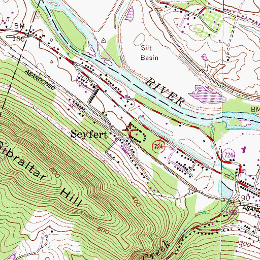 Topographic Map of Seyfert, PA