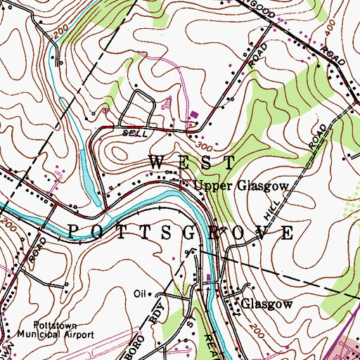 Topographic Map of Upper Glasgow, PA