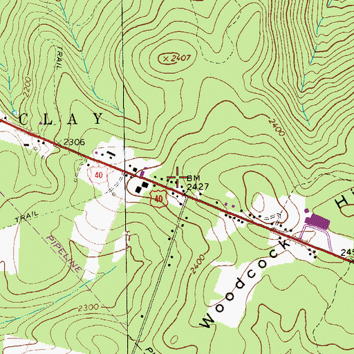 Topographic Map of Pike School, PA