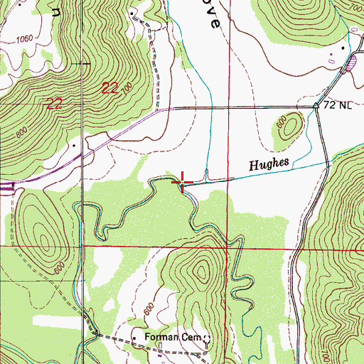 Topographic Map of Hughes Creek, AL
