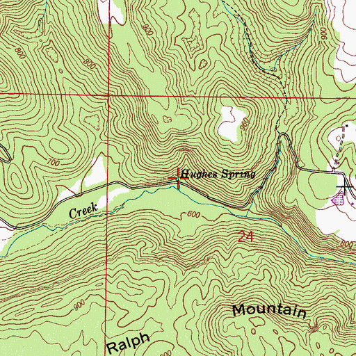 Topographic Map of Hughes Spring, AL