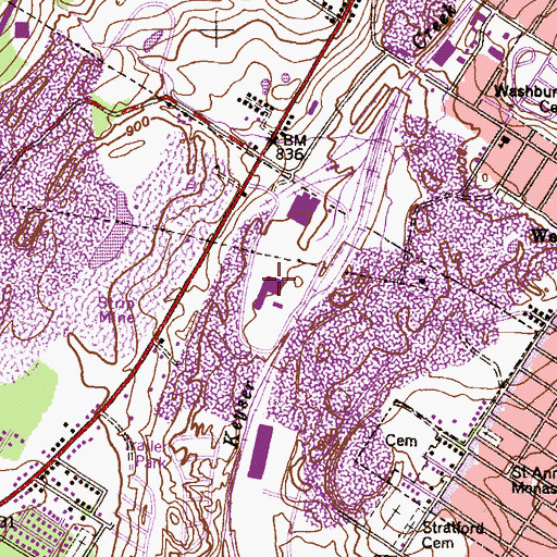 Topographic Map of Stauffer Industrial Park, PA