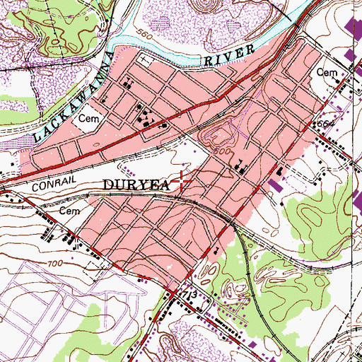 Topographic Map of Columbia Tunnel (historical), PA