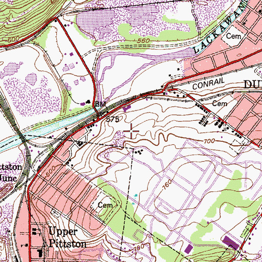 Topographic Map of Barnum Shaft Number 1 (historical), PA