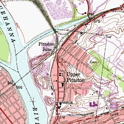 Topographic Map of Old Rock Hill Tunnel (historical), PA