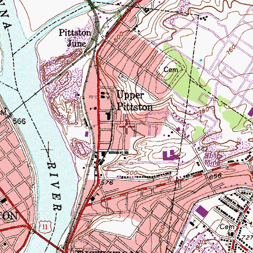 Topographic Map of Bowkley and Morgans Tunnel (historical), PA