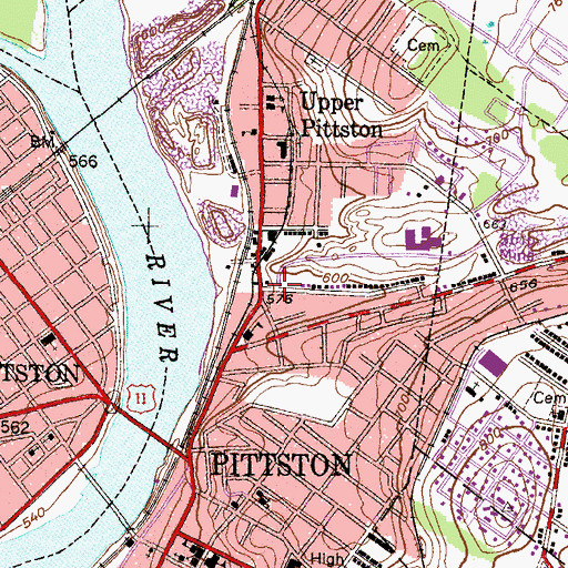 Topographic Map of Ravine Shaft (historical), PA