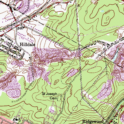 Topographic Map of Maxwell Drift (historical), PA