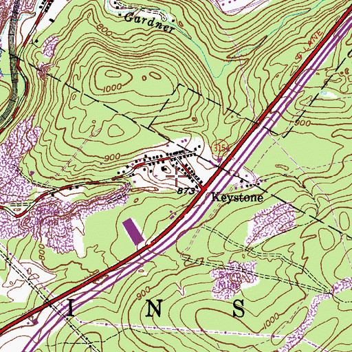 Topographic Map of Keystone Colliery (historical), PA