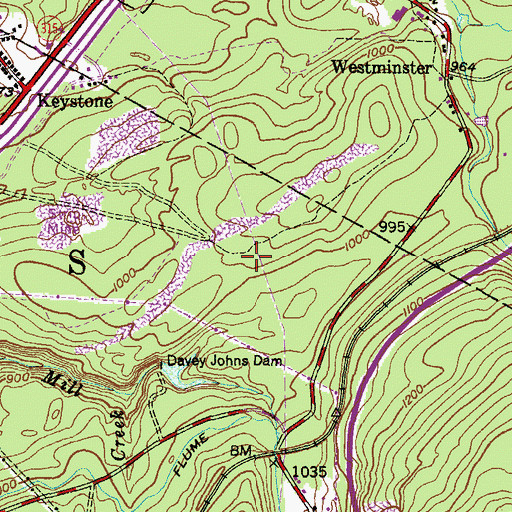 Topographic Map of Jumper Drift (historical), PA