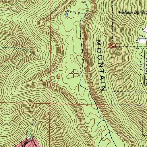 Topographic Map of Huntsville Mountain, AL