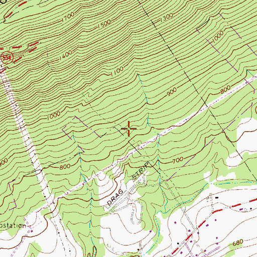 Topographic Map of Peter Buck Trail, PA