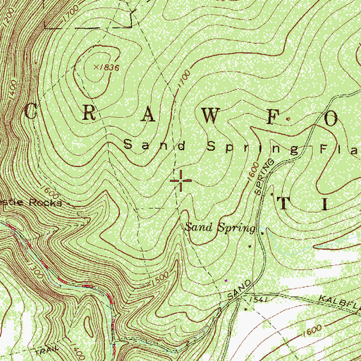 Topographic Map of Dry Hollow Trail, PA