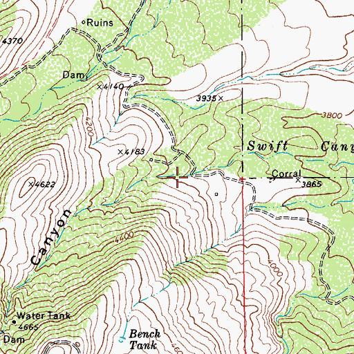 Topographic Map of Swift Canyon, AZ