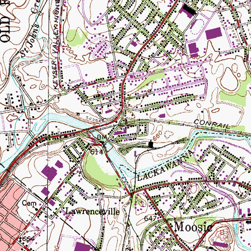 Topographic Map of Lackawanna Station, PA