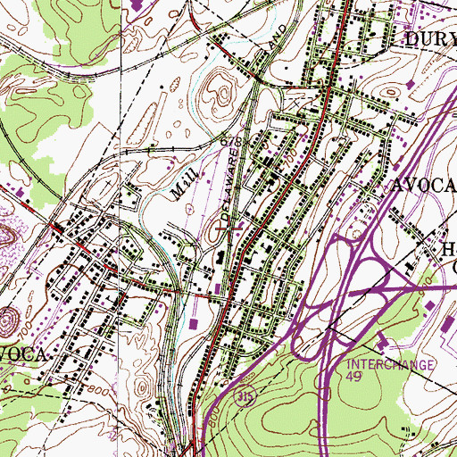 Topographic Map of Hillside Colliery (historical), PA