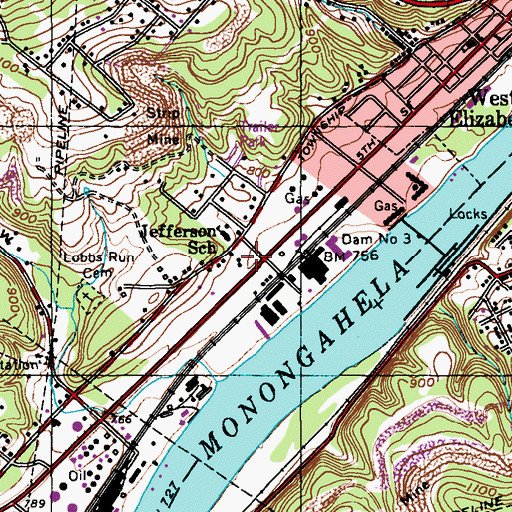 Topographic Map of Jones Station (historical), PA
