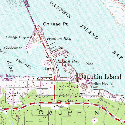 Topographic Map of Indian Bay, AL