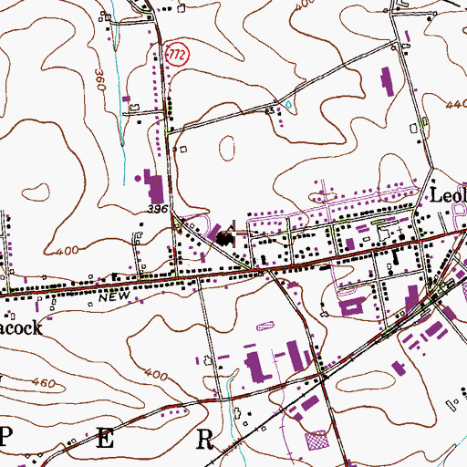 Topographic Map of Conestoga Valley Junior High School, PA