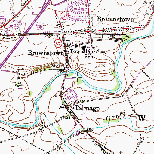 Topographic Map of West Earl Community Park, PA