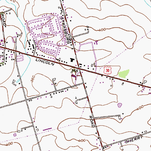 Topographic Map of Rockville Square, PA