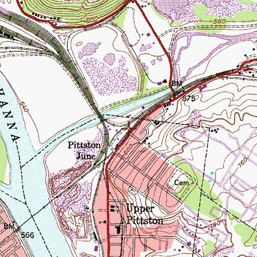Topographic Map of Twin Shaft (historical), PA