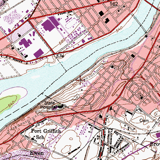 Topographic Map of Tompkins Shaft (historical), PA