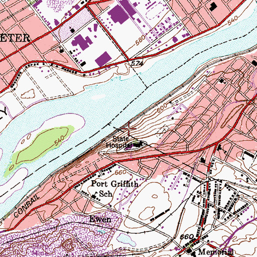 Topographic Map of Eagle Shaft (historical), PA