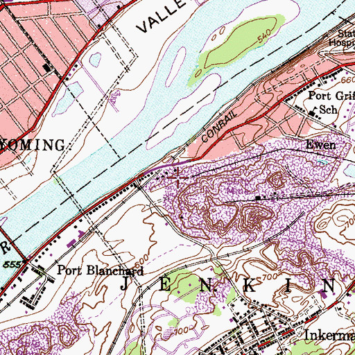Topographic Map of Hoyt Shaft (historical), PA