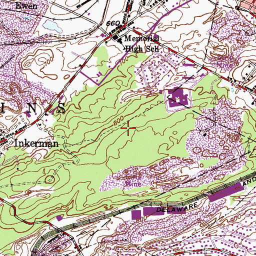 Topographic Map of Youngs Shaft (historical), PA