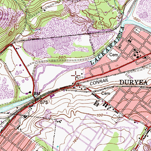 Topographic Map of Phoenix Shaft (historical), PA