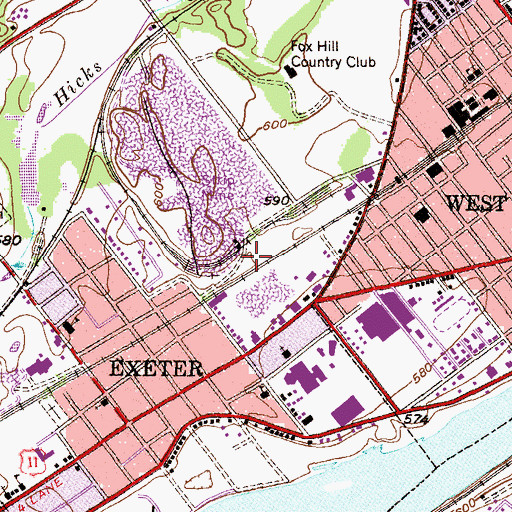 Topographic Map of Exeter Shaft (historical), PA