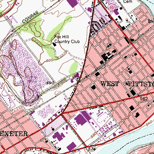Topographic Map of Knight Shaft (historical), PA