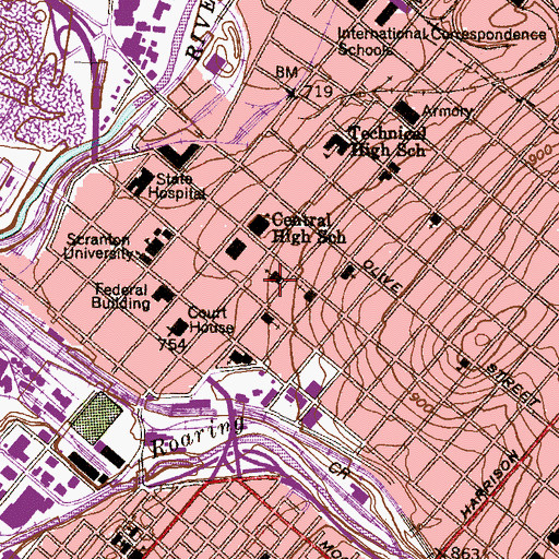 Topographic Map of Saint Johns Lutheran Church, PA