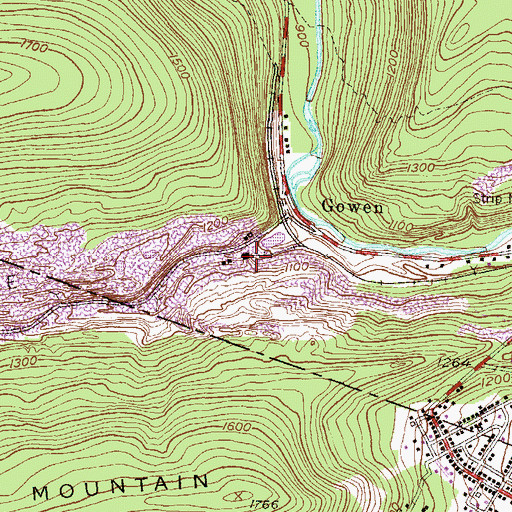 Topographic Map of Gowen Colliery, PA