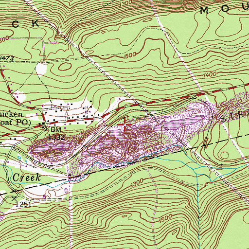Topographic Map of Tomhickon Colliery, PA