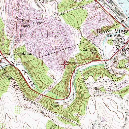 Topographic Map of Valley Inn, PA