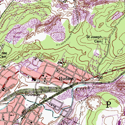 Topographic Map of Cotton Avenue Elementary School, PA