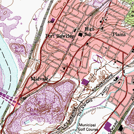 Topographic Map of Maffett Street School, PA