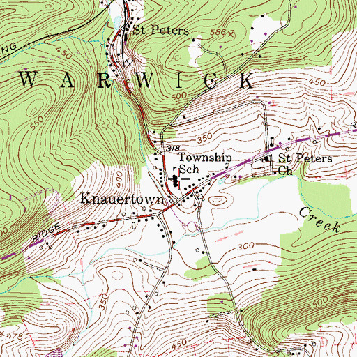 Topographic Map of Warwick Elementary School, PA