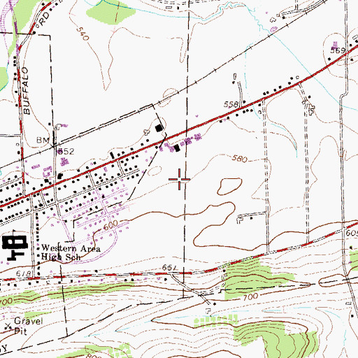 Topographic Map of Mifflinburg Middle School, PA