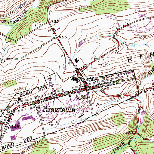Topographic Map of Ringtown Elementary School, PA