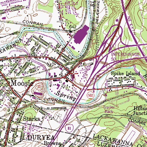 Topographic Map of Spring Brook Colliery (historical), PA