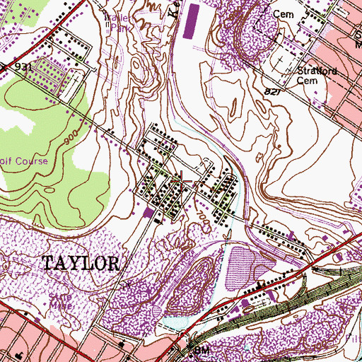 Topographic Map of Feltsvillle, PA