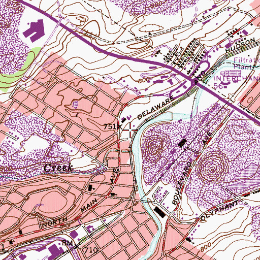 Topographic Map of Marvine Shaft, PA