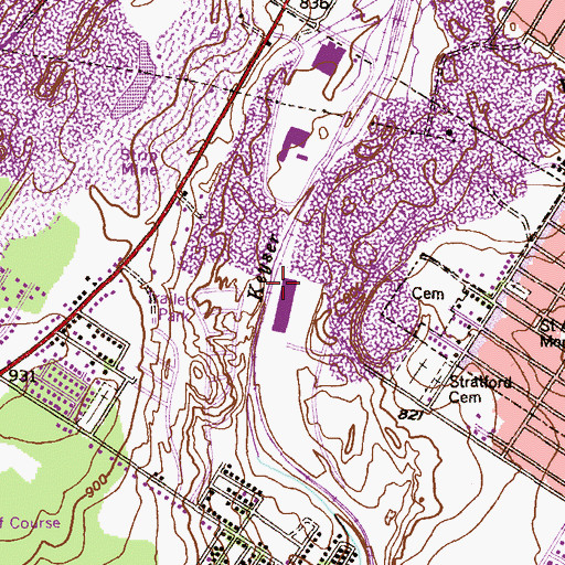 Topographic Map of Sloan Shaft, PA