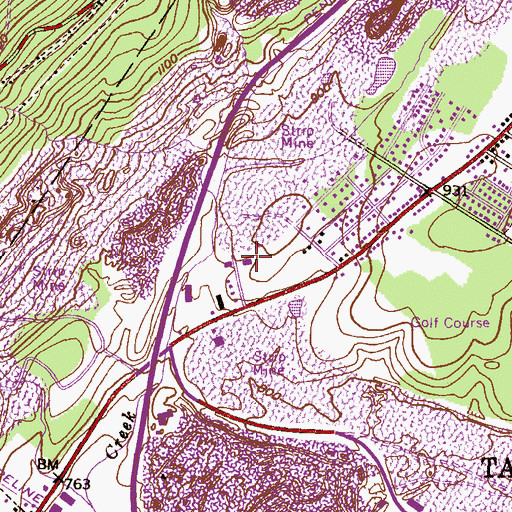 Topographic Map of Pyne Shaft, PA