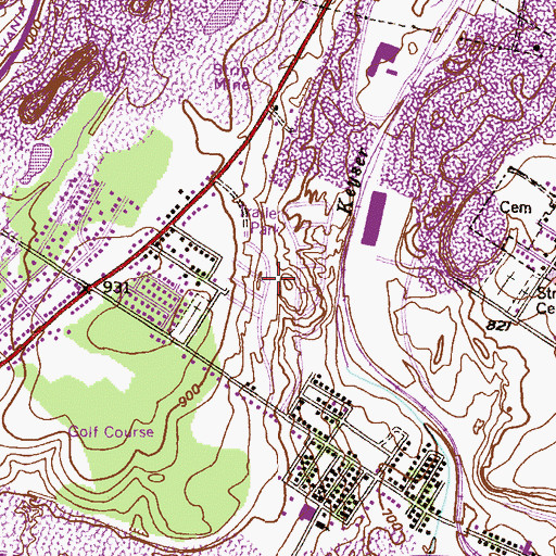 Topographic Map of Archbald Shaft, PA