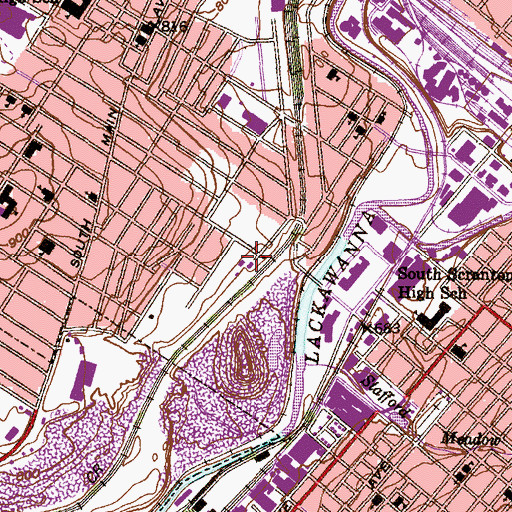 Topographic Map of Bellevue Shaft, PA